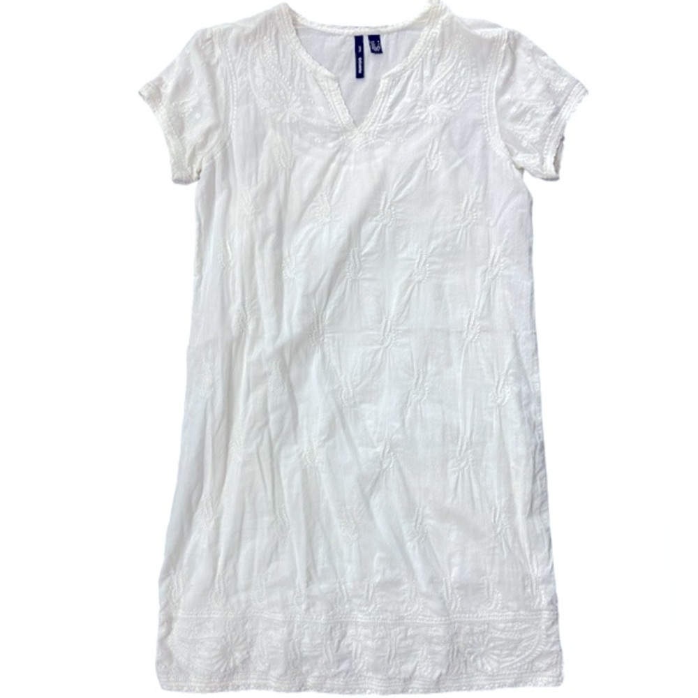 Mango Pullover Embroidered Mini Dress